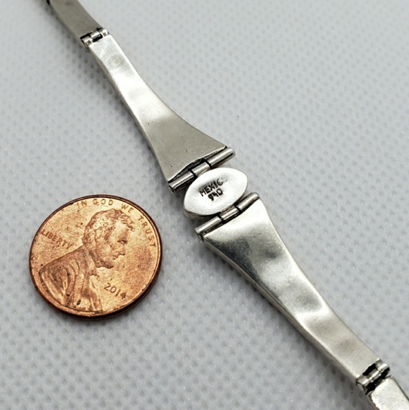 Mexico Sterling Silver Handcrafted Brown Opal Bracelet - Picture 4 of 13